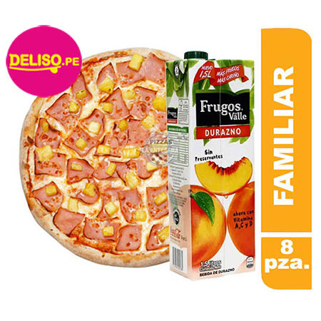 Pizza familiar Hawaiana + Frugo 1.5 L