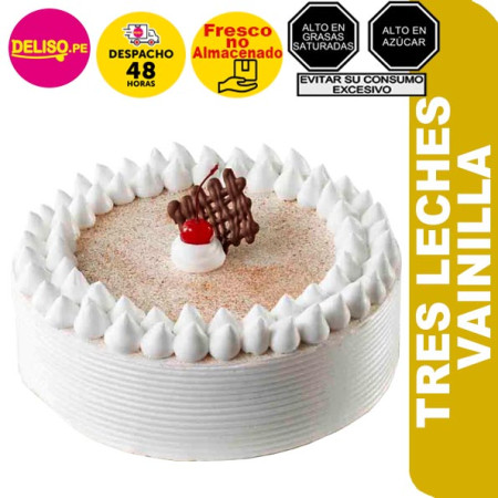 Torta tres leches  Vainilla grande 28 porciones